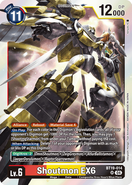 BT19-014, SR, Shoutmon EX6
