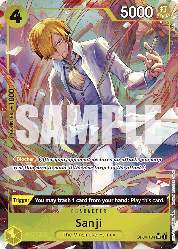 OP04-104, SR, Sanji (Reprint) (Alternate Art)