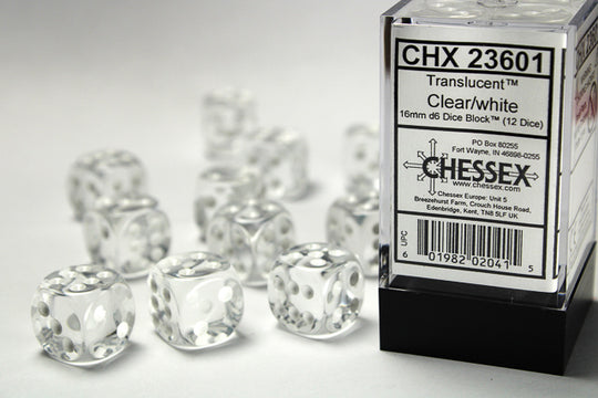 Chessex - Translucent 16mm d6 Dice Block™ (12 dice)