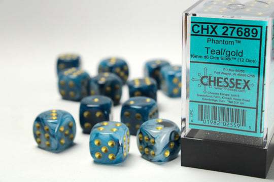 Chessex - Phantom 16mm d6 Dice Block™ (12 dice)