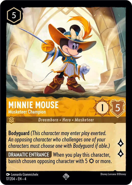 4URS-017, SR, Minnie Mouse, Musketeer Champion (Foil)