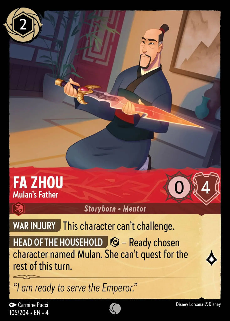 4URS-105, C, Fa Zhou, Mulan's Father (Foil)