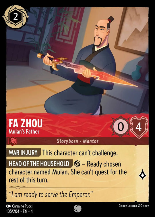4URS-105, C, Fa Zhou, Mulan's Father (Foil)