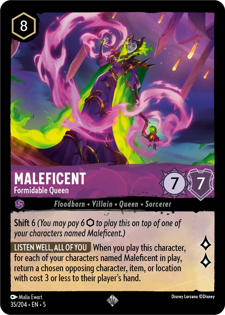 5SSK-035, SR, Maleficent - Formidable Queen (Foil)