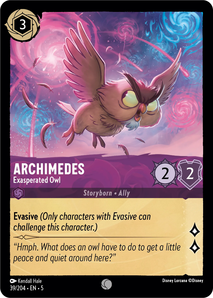 5SSK-039, C, Archimedes - Exasperated Owl (Foil)