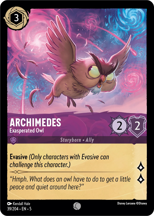 5SSK-039, C, Archimedes - Exasperated Owl (Foil)