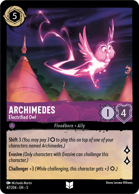 5SSK-047, UC, Archimedes - Electrified Owl (Foil)