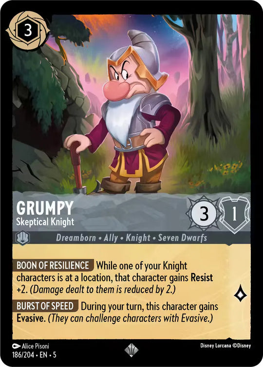 5SSK-186, SR, Grumpy - Sceptical Knight (Foil)