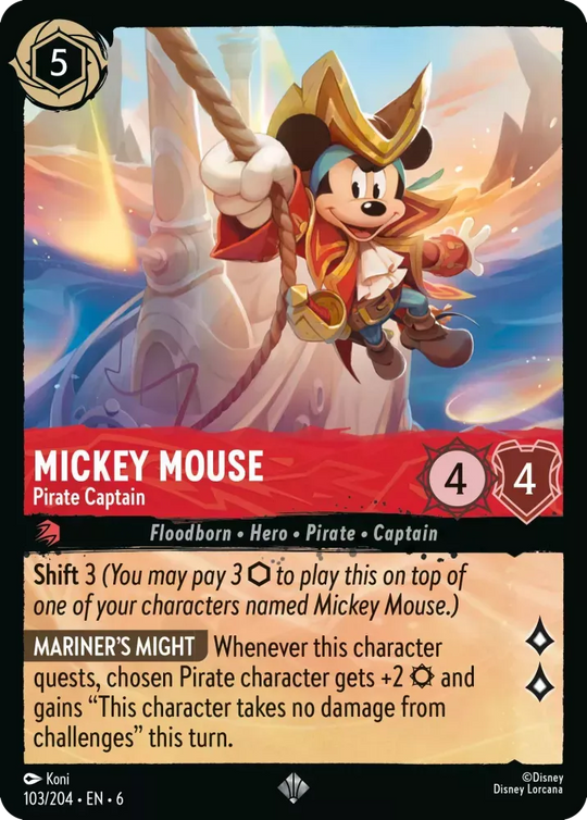 6AZS-103, SR, Mickey Mouse - Pirate Captain