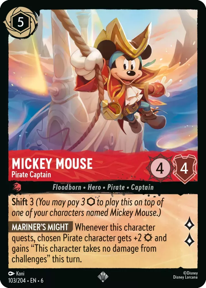 6AZS-103, SR, Mickey Mouse - Pirate Captain (Foil)