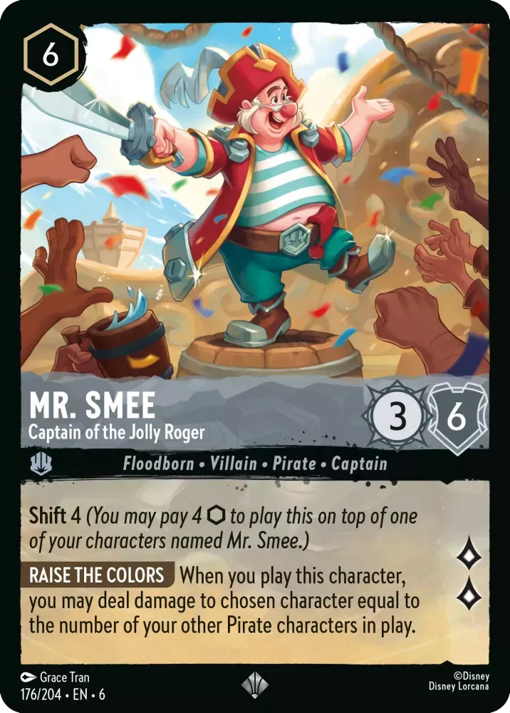 6AZS-176, SR, Mr. Smee - Captain of the Jolly Roger (Foil)