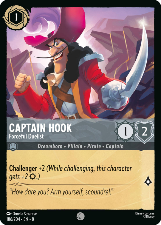 8ROF-186, C, Captain Hook - Forceful Duelist (Foil)