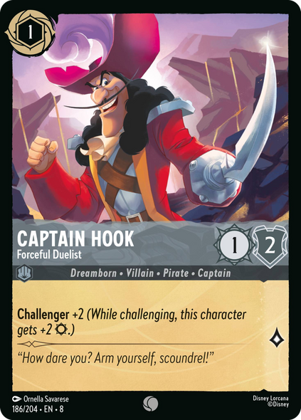 8ROF-186, C, Captain Hook - Forceful Duelist (Foil)
