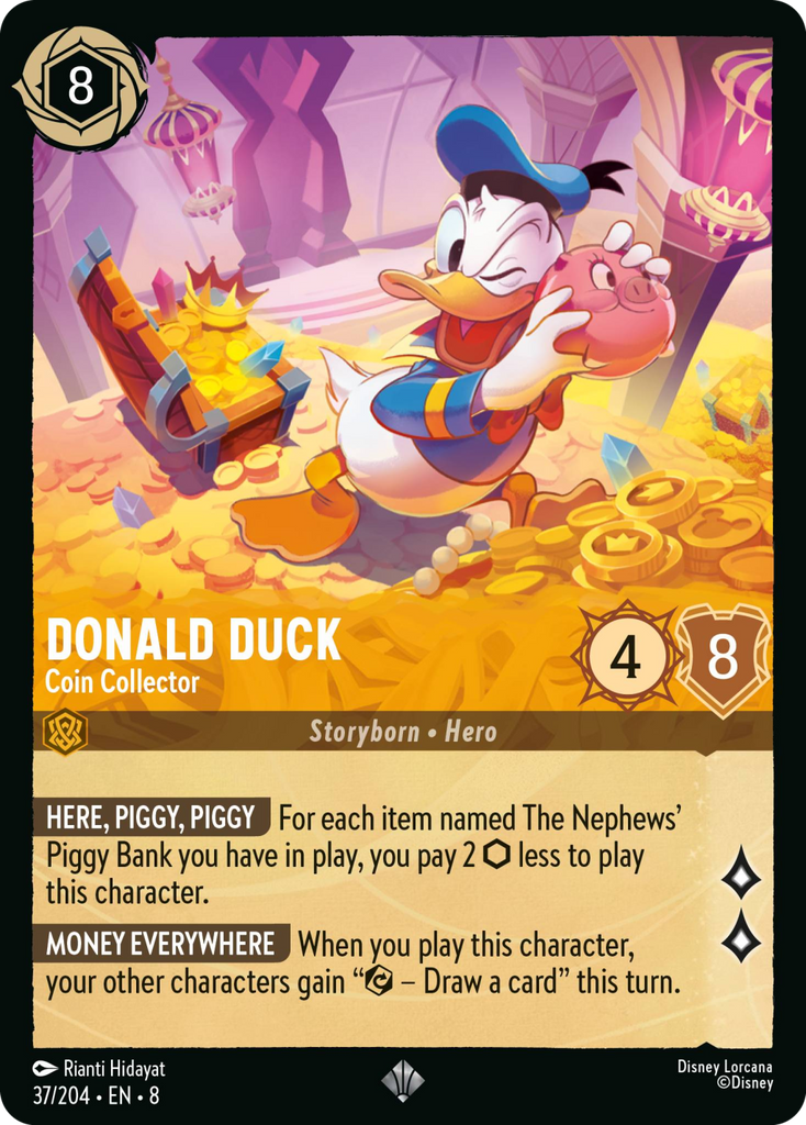 8ROF-037, SR, Donald Duck - Coin Collector