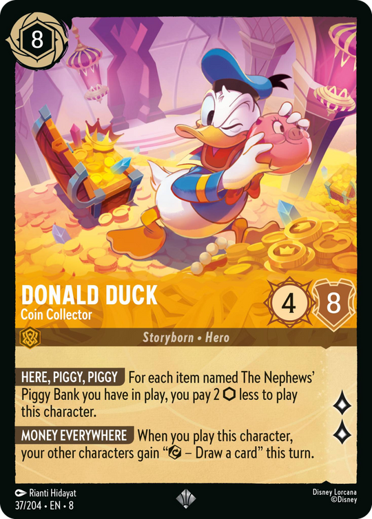8ROF-037, SR, Donald Duck - Coin Collector