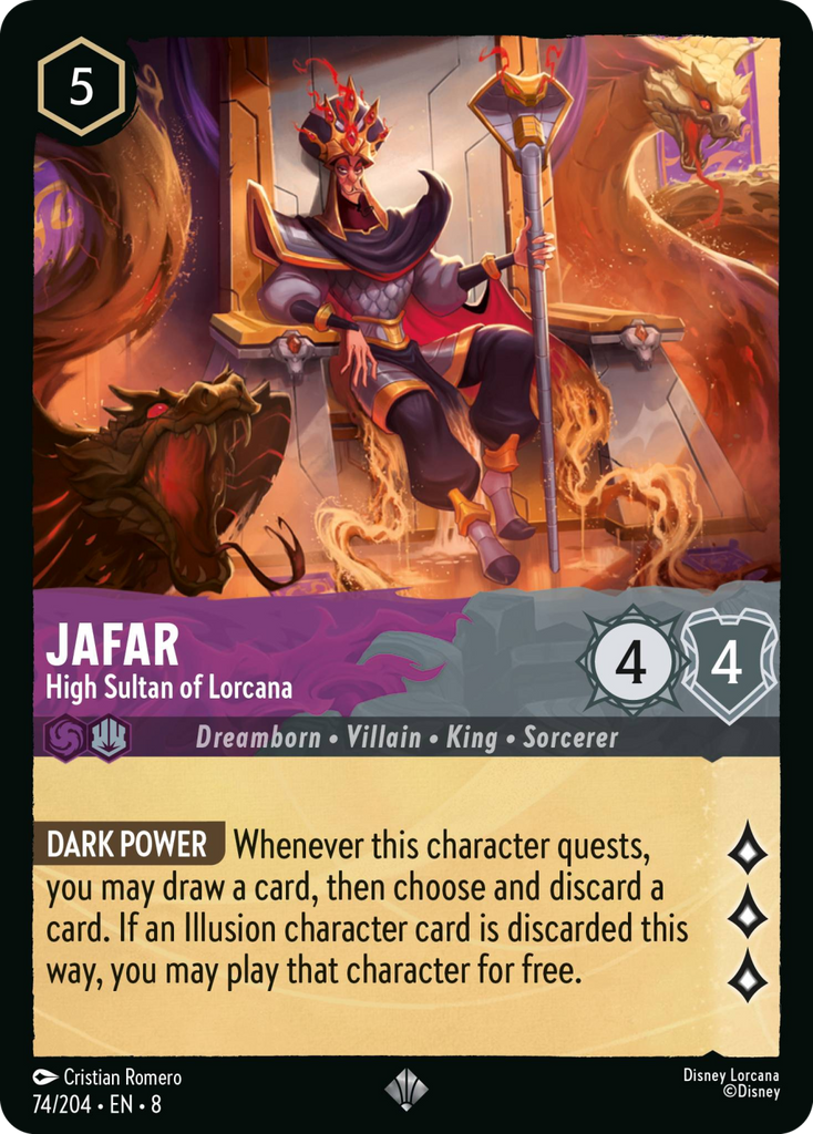 8ROF-074, SR, Jafar - High Sultan of Lorcana
