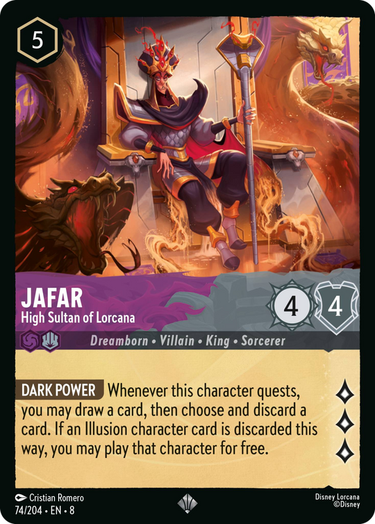 8ROF-074, SR, Jafar - High Sultan of Lorcana