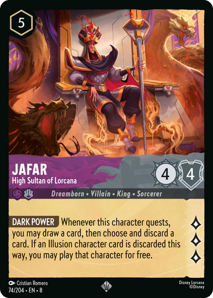 8ROF-074, SR, Jafar - High Sultan of Lorcana