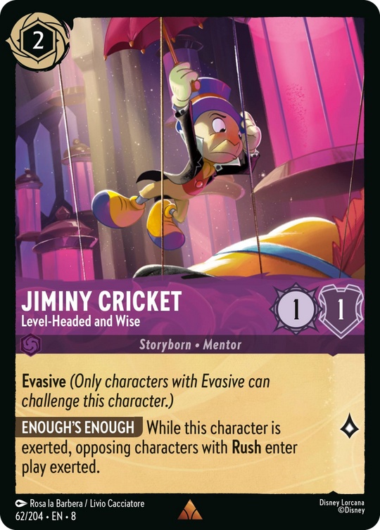 8ROF-062, R, Jiminy Cricket - Level‐Headed and Wise (Foil)