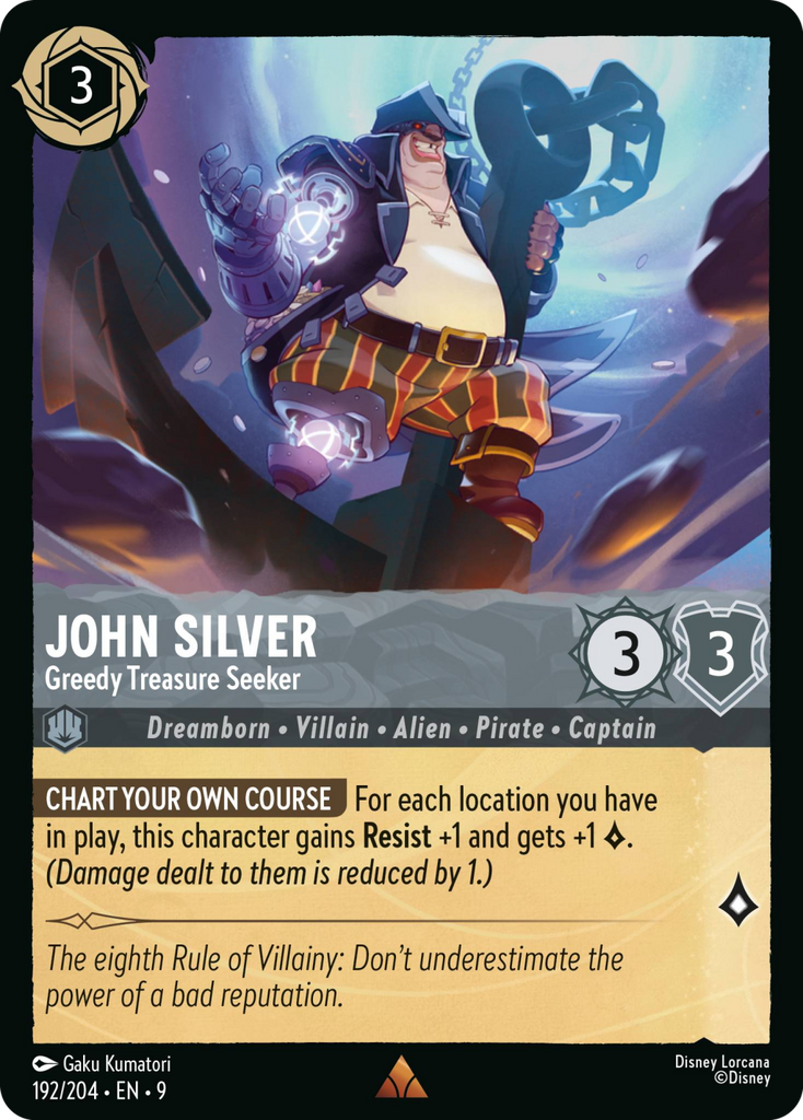 9FAB-192, R, John Silver - Greedy Treasure Seeker (Foil)