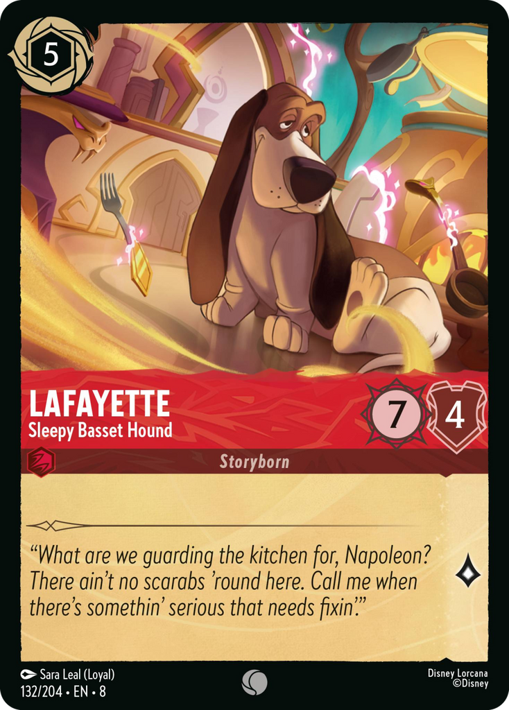8ROF-132, C, Lafayette - Sleepy Basset Hound (Foil)