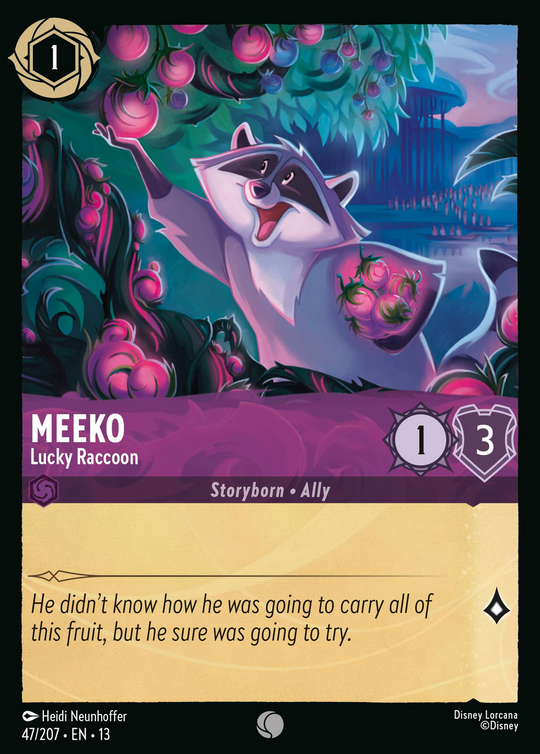 13ATK-047, C, Meeko - Lucky Raccoon (Foil)