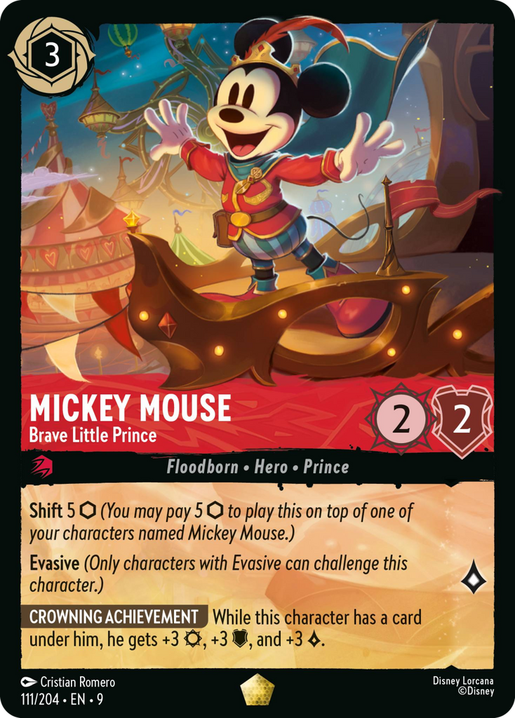 9FAB-111, L, Mickey Mouse - Brave Little Prince (Foil)