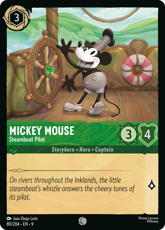 9FAB-080, C, Mickey Mouse - Steamboat Pilot (Foil)