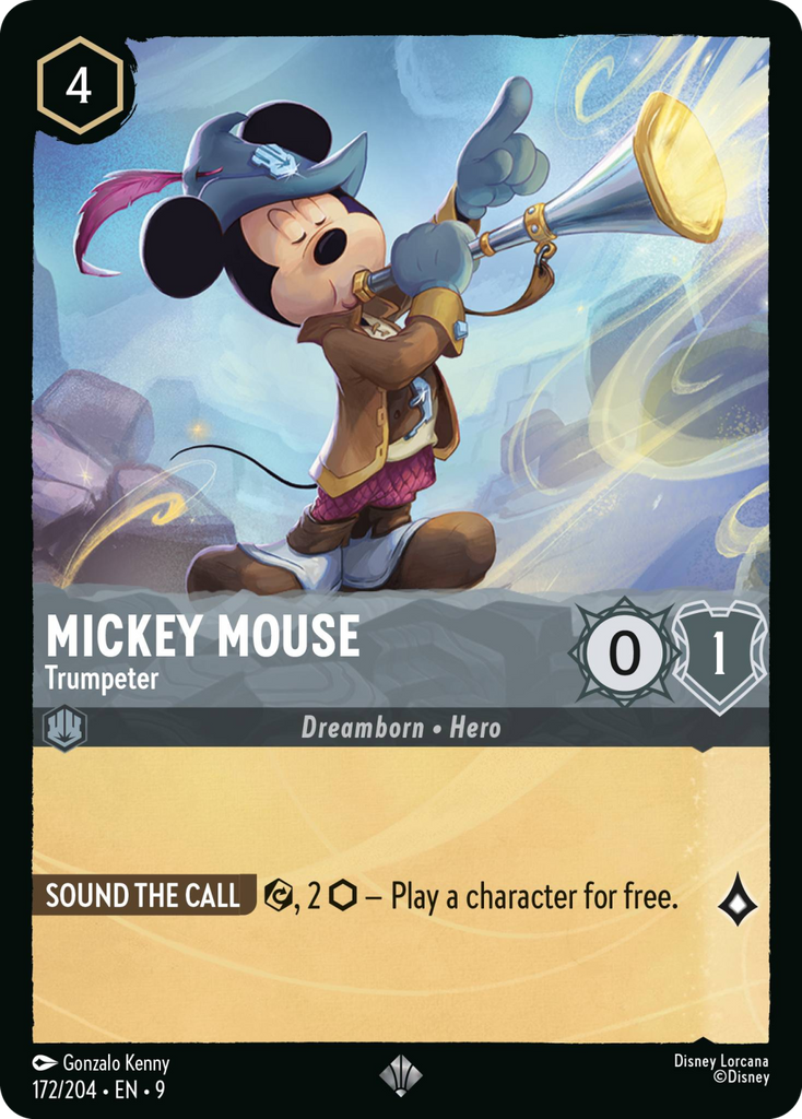 9FAB-172, SR, Mickey Mouse - Trumpeter (Foil)