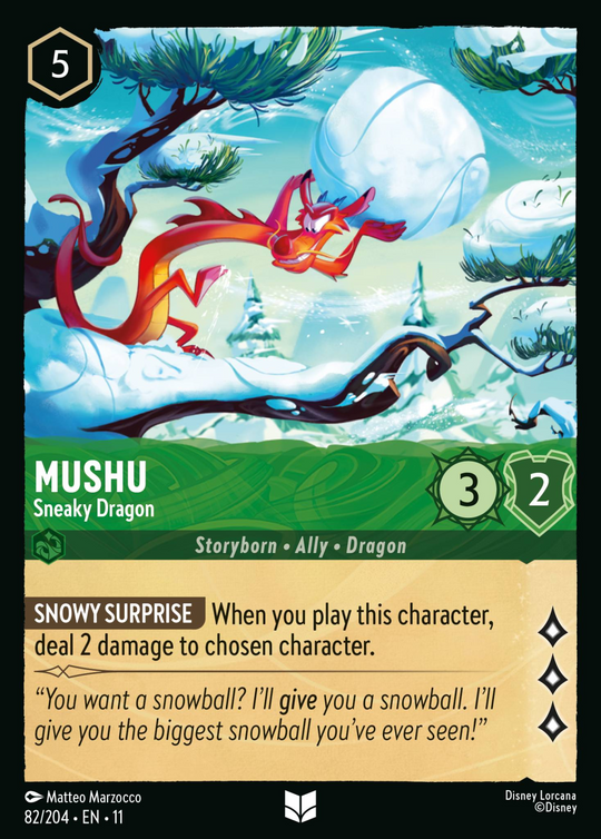 11WSP-082, UC, Mushu - Sneaky Dragon (Foil)