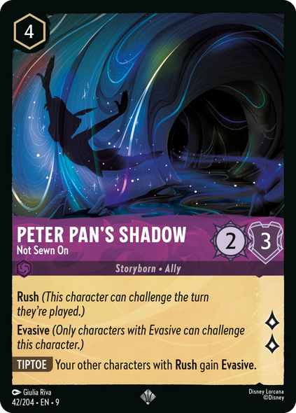9FAB-042, SR, Peter Pan's Shadow - Not Sewn On (Foil)