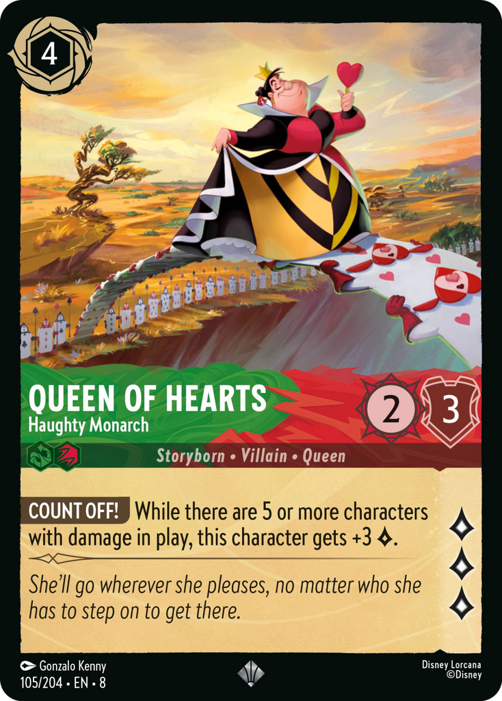 8ROF-105, SR, Queen of Hearts - Haughty Monarch