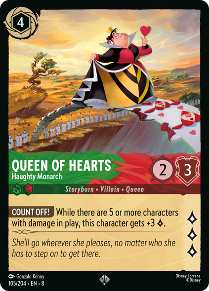 8ROF-105, SR, Queen of Hearts - Haughty Monarch