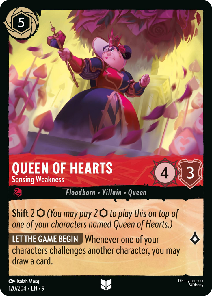 9FAB-120, UC, Queen Of Hearts - Sensing Weakness