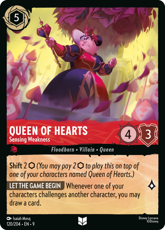 9FAB-120, UC, Queen Of Hearts - Sensing Weakness (Foil)