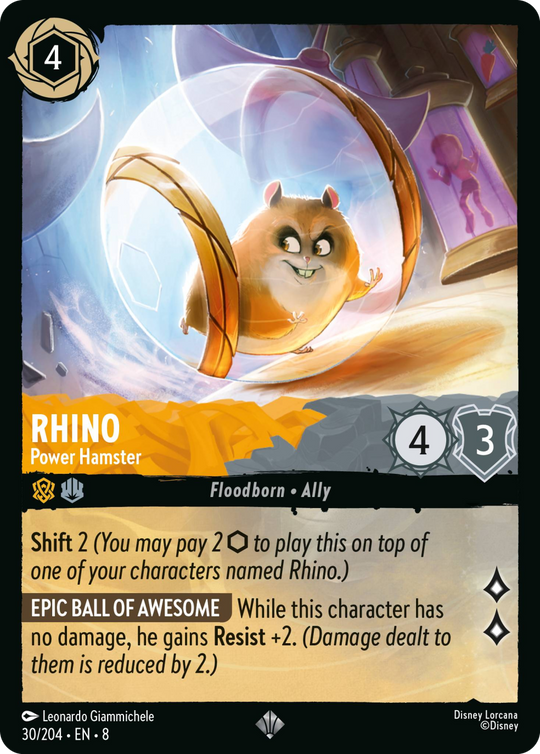 8ROF-030, SR, Rhino - Power Hamster (Foil)