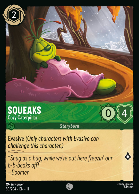 11WSP-080, C, Squeaks - Cozy Caterpillar (Foil)