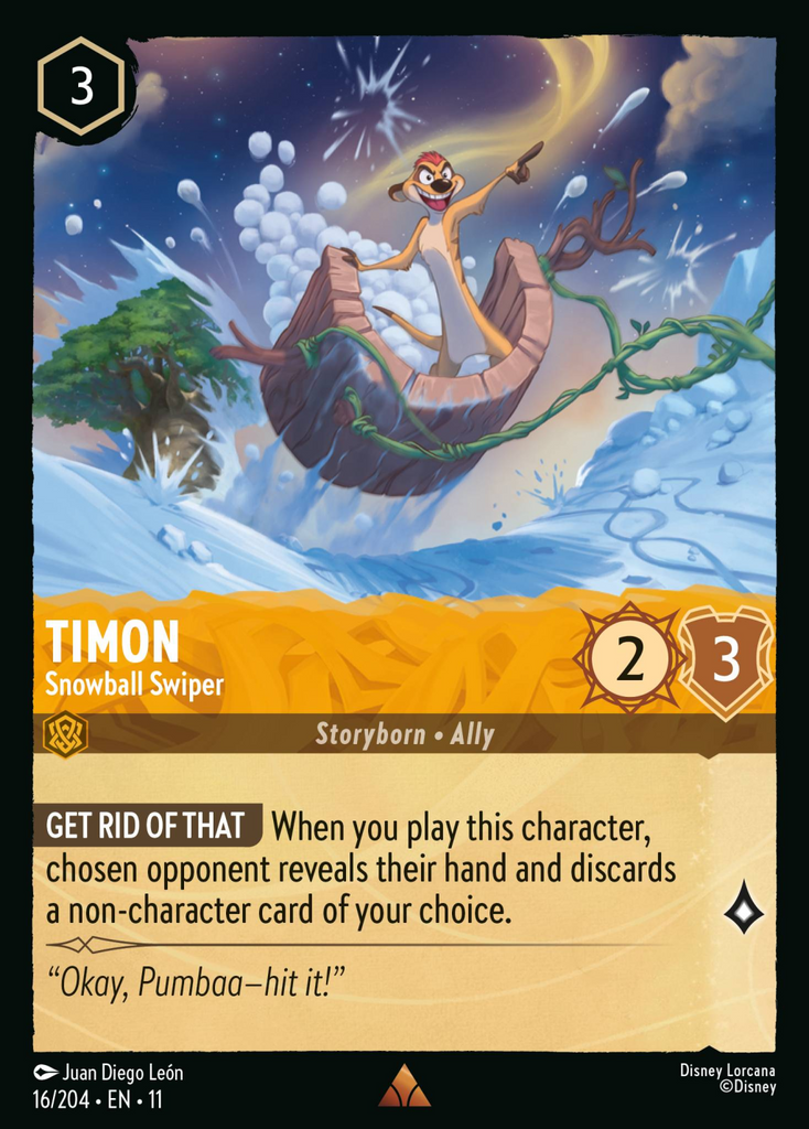 11WSP-016, R, Timon - Snowball Swiper (Foil)