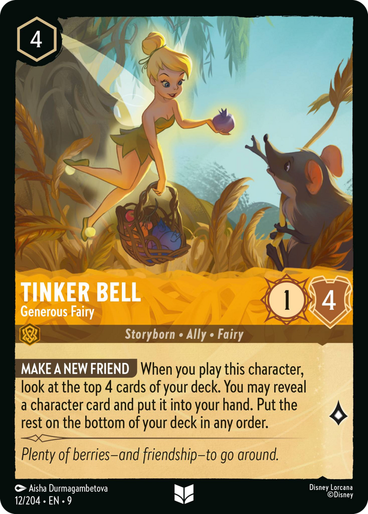 9FAB-012, UC, Tinker Bell - Generous Fairy (Foil)