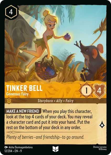 9FAB-012, UC, Tinker Bell - Generous Fairy