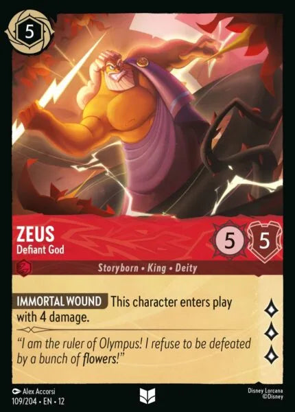 12WIL-109, UC, Zeus - Defiant God (Foil)