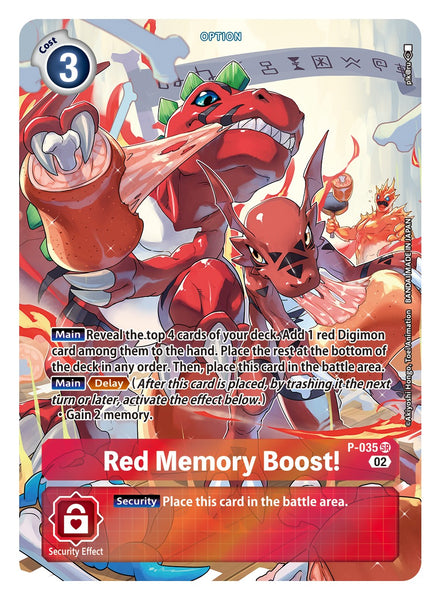 P-035 SR, Red Memory Boost! (Adventure Box 2 reprint) â Kai of Cards
