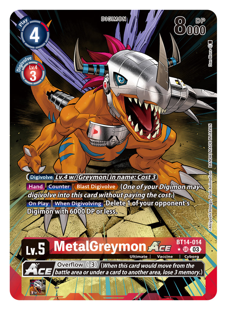 BT14-014, SR, MetalGreymon ACE (English Only Altnerate Art)