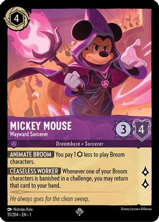 1TFC-051, SR, Mickey Mouse - Wayward Sorcerer (Foil)
