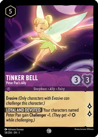 1TFC-058, C, Tinker Bell - Peter Pan's Ally (Foil)
