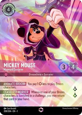 1TFC-208, E, Mickey Mouse - Wayward Sorcerer (Alternate Art)