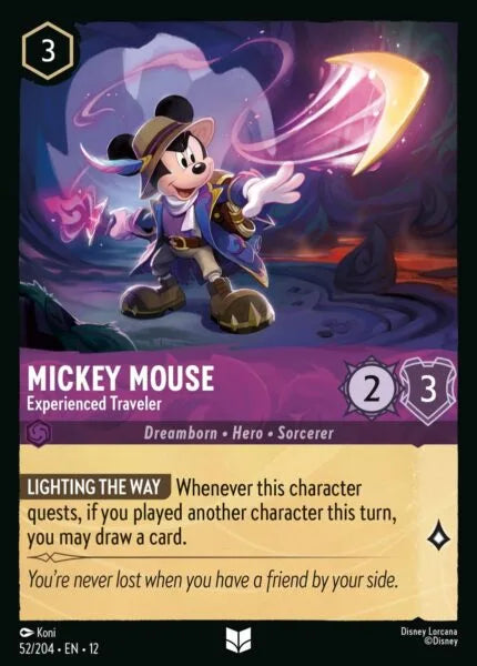 12WIL-052, UC, Mickey Mouse - Experienced Traveler