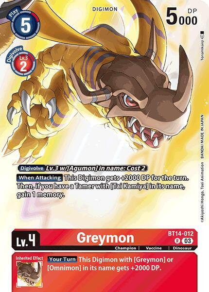 BT14-012, R, Greymon (Omnimon Binder Set)