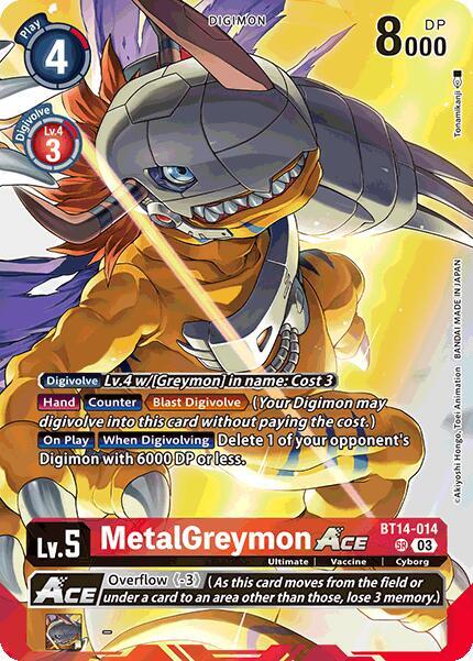 BT14-014, SR, MetalGreymon ACE (Omnimon Binder Set)