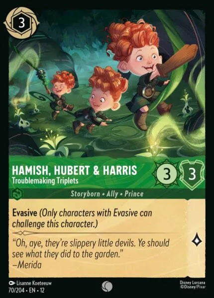 12WIL-070, C, Hamish, Hubert & Harris - Troublemaking Triplets (Foil)